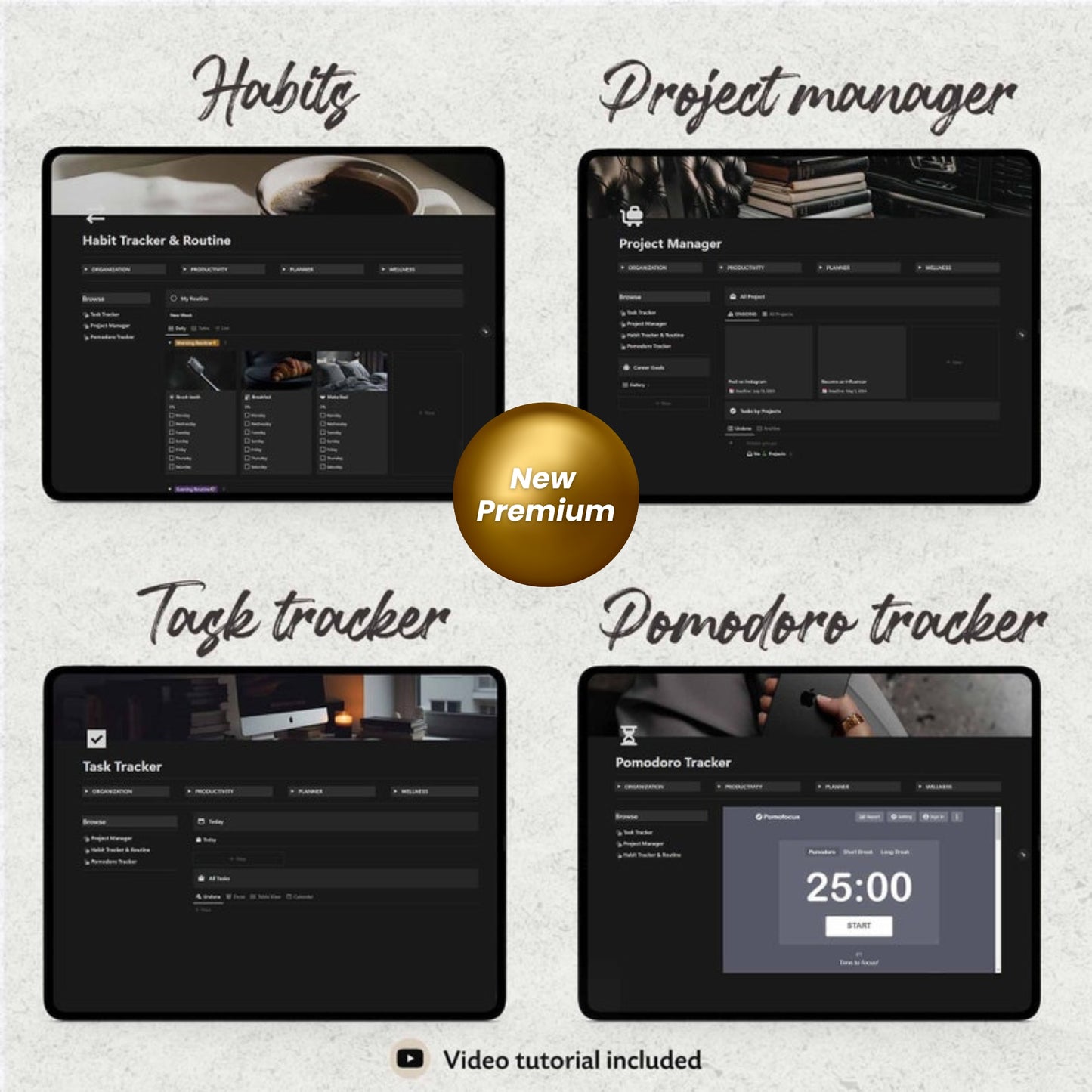 Ultimate Notion Life Planner | Aesthetic All-in-One Notion Dashboard | Dark Mode Digital Template