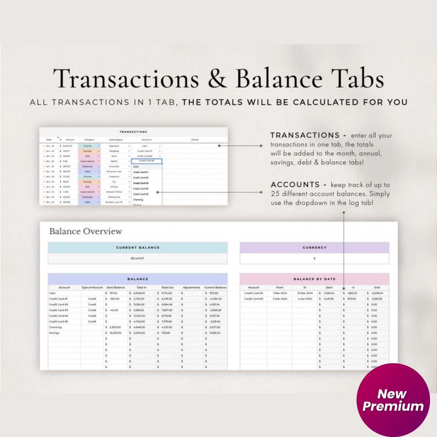 Annual Budget Spreadsheet | Google Sheets Budget Template | Monthly & Yearly Budget Planner | Bill Calendar | Sinking Funds & Debt Tracker