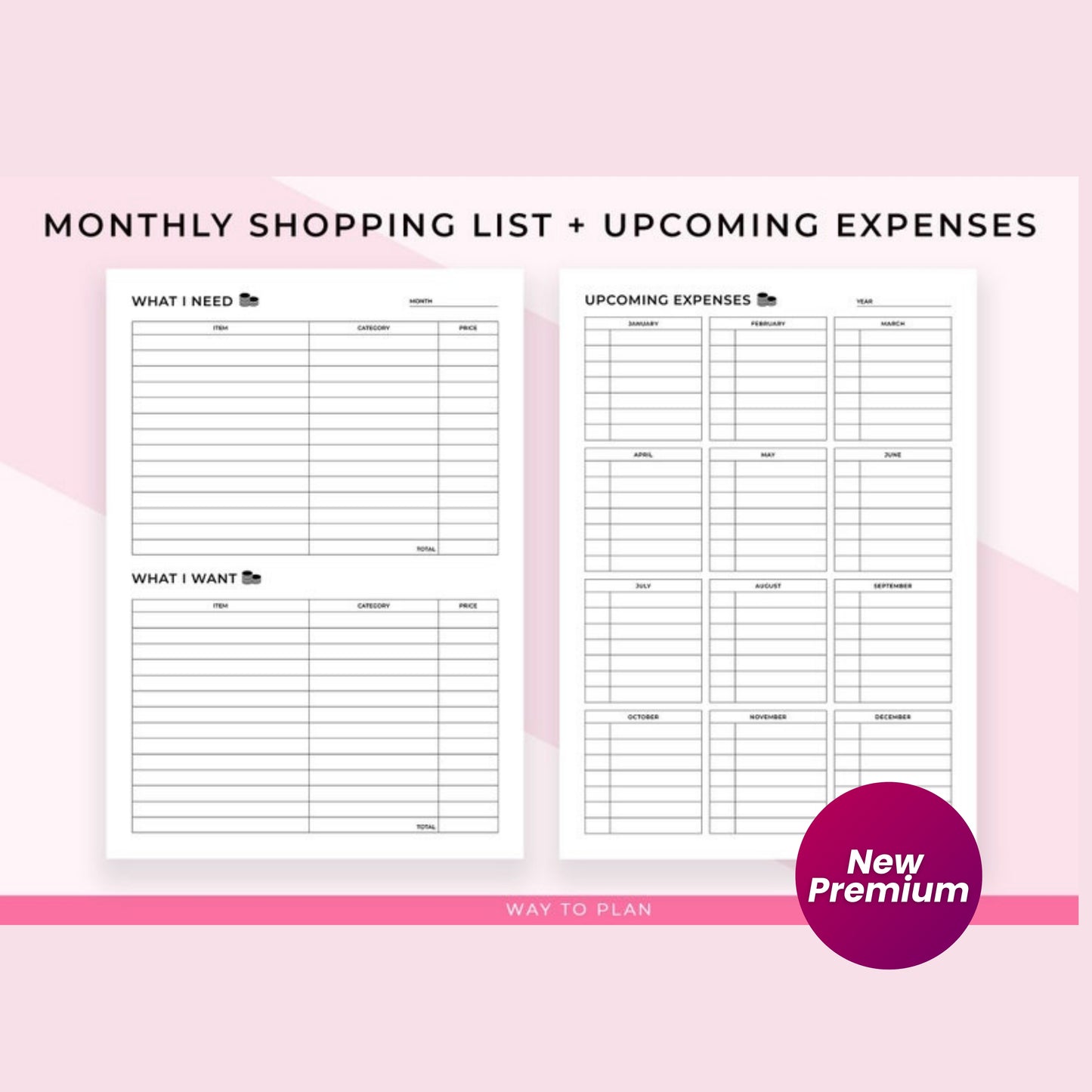 Budget Planner Printable | Personal Finance Tracker | Monthly Yearly Budget Sheets | Debt-Free & Savings Planner