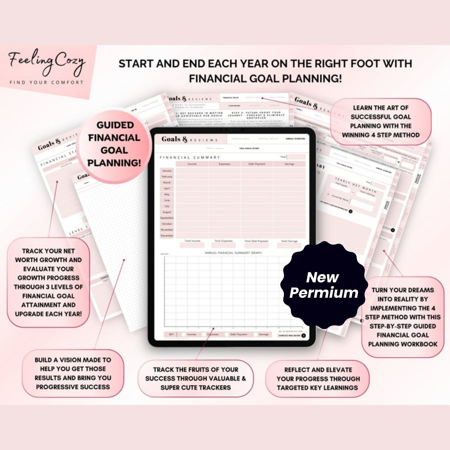 Digital Budget Planner | Biweekly, Paycheck & Monthly Budget Template for GoodNotes | Financial Planner for iPad | 330+ Pages PDF