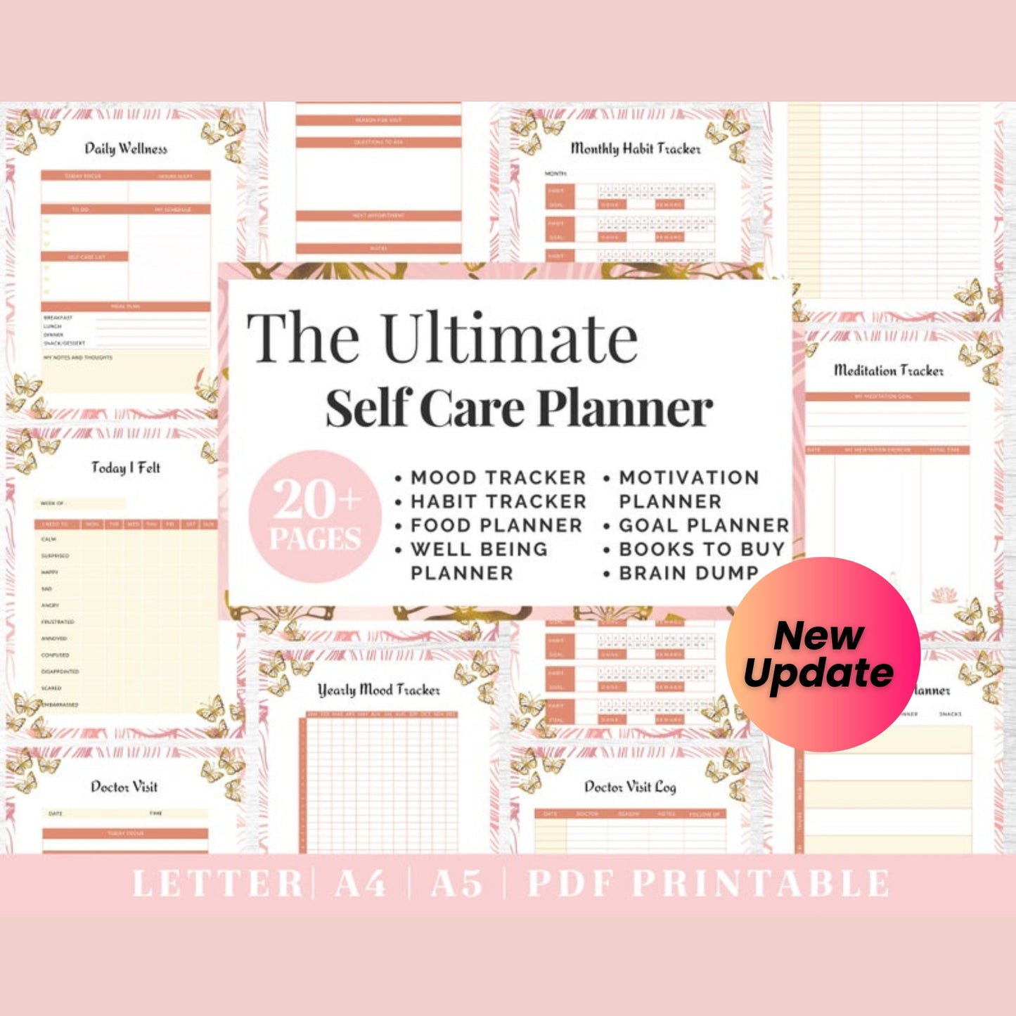 ADHD Planner Bundle | Adult ADHD Life Organizer | Printable Journal Templates in US Letter, A4 & A5