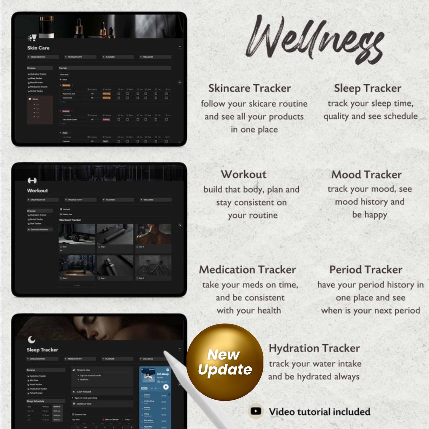 2025 Notion Life Planner | All-In-One Aesthetic Dashboard | Minimal & Simple Notion Template