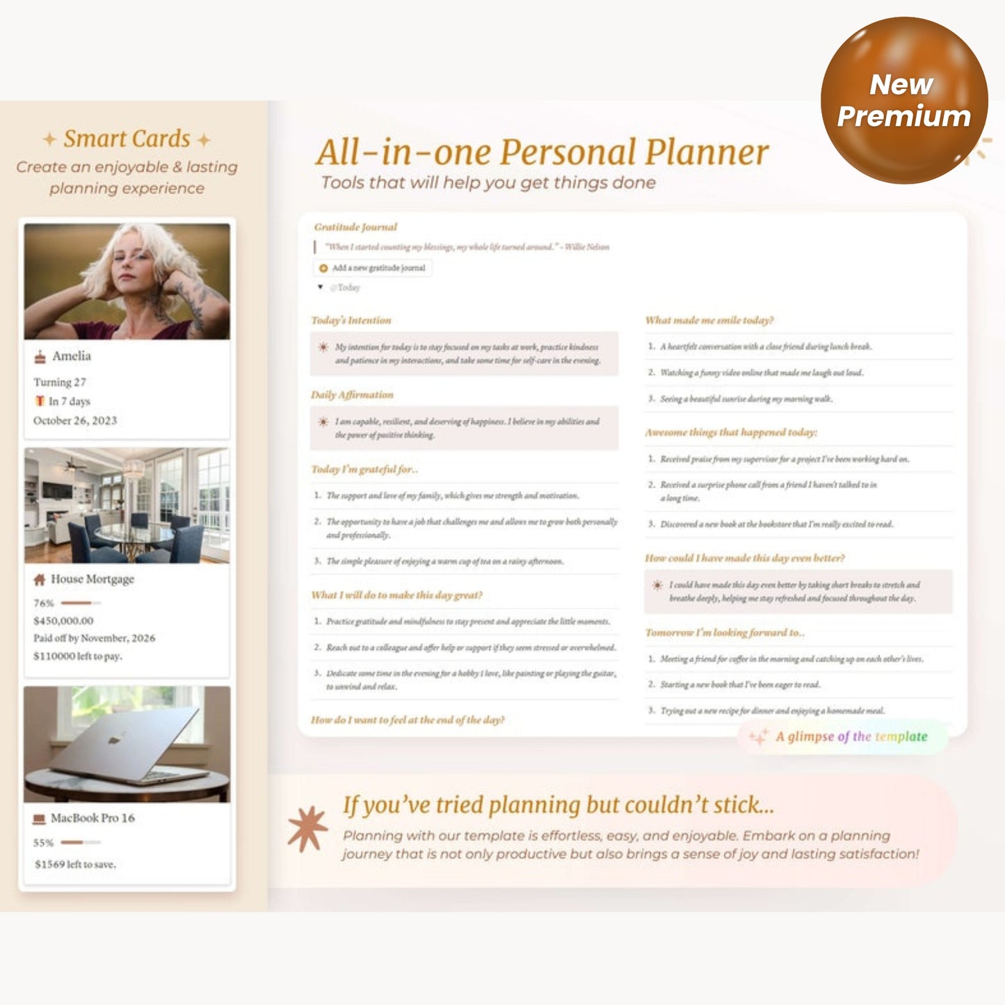 Notion Template Personal Planner | All-in-One Life Dashboard | Daily, Health, Finance & Productivity Organizer