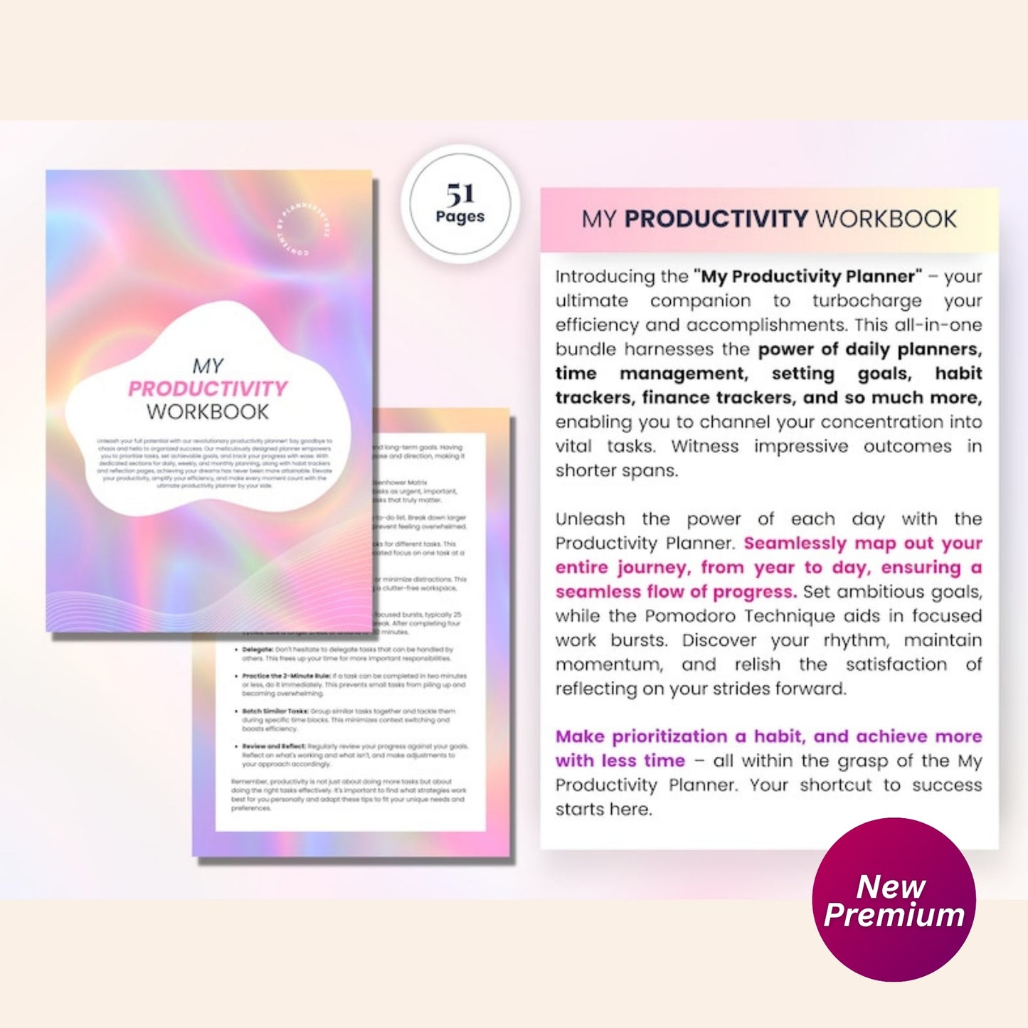 2025 Daily Productivity & Goal Planner | ADHD Schedule, Finance & Self-Care Organizer | Printable & Digital Download