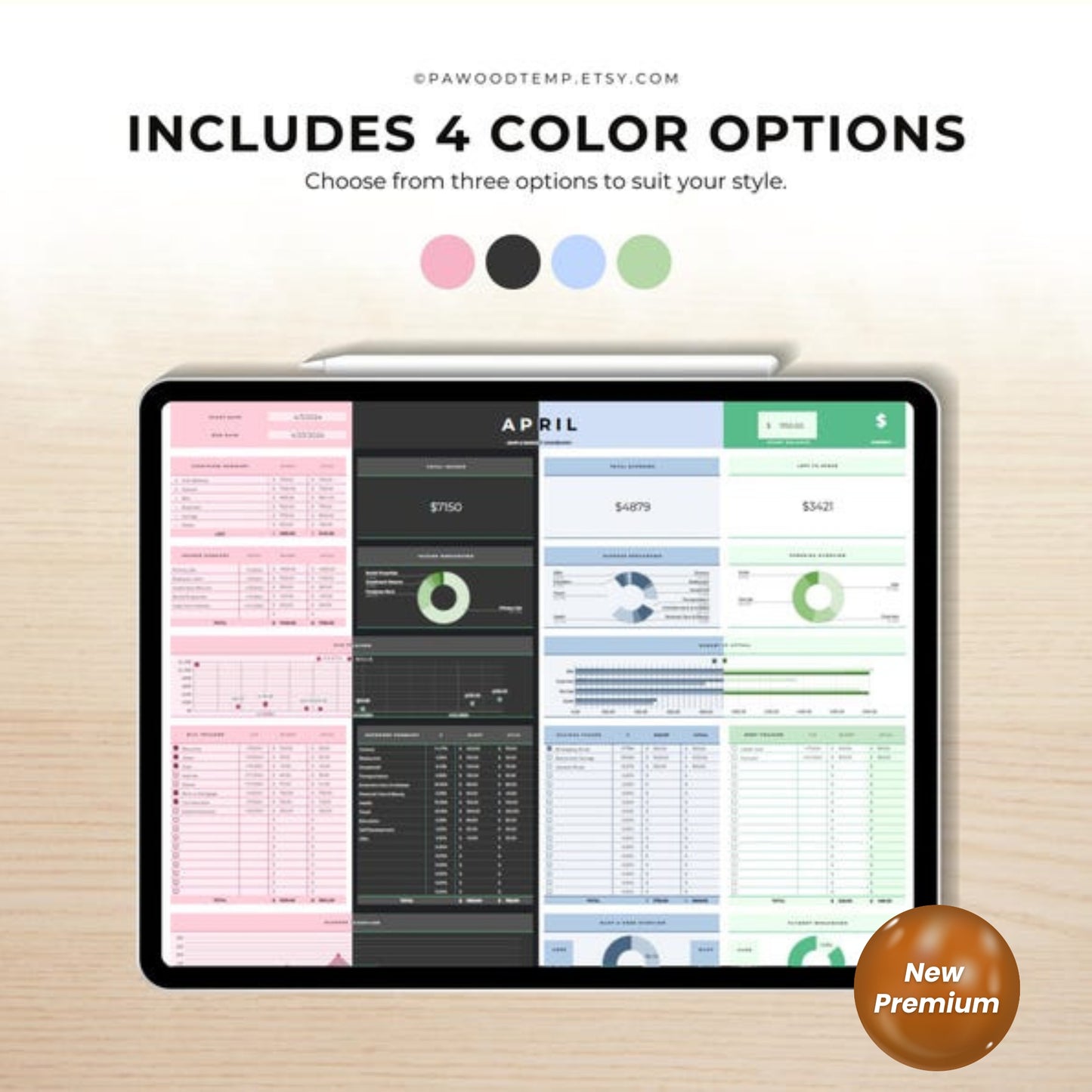 Google Sheets Budget Planner - Monthly & Weekly Expense Tracker - Personal Finance Spreadsheet - Paycheck Budget Tracking Template