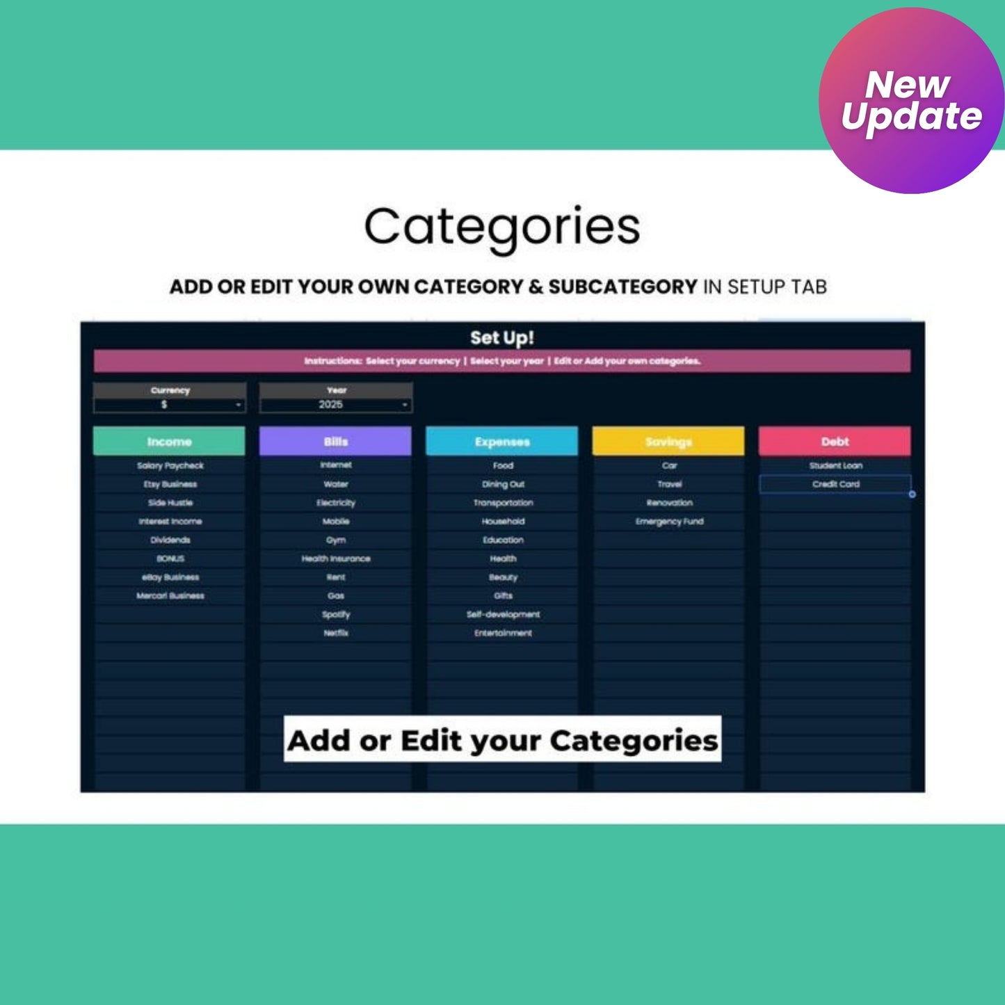 Ultimate Annual Budget Planner | Google Sheets Finance Tracker | Monthly Budget Sheet | Digital Budget & Finance Planner