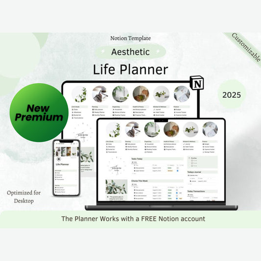 Ultimate Notion Life Planner | Aesthetic All-In-One Notion Template | ADHD-Friendly Digital Notion Planner