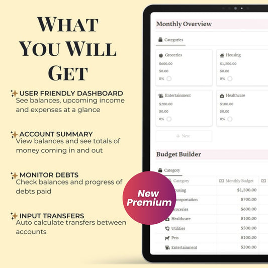 Notion Budget Tracker Template | Digital Finance Planner for Personal, Couple & Household Expenses
