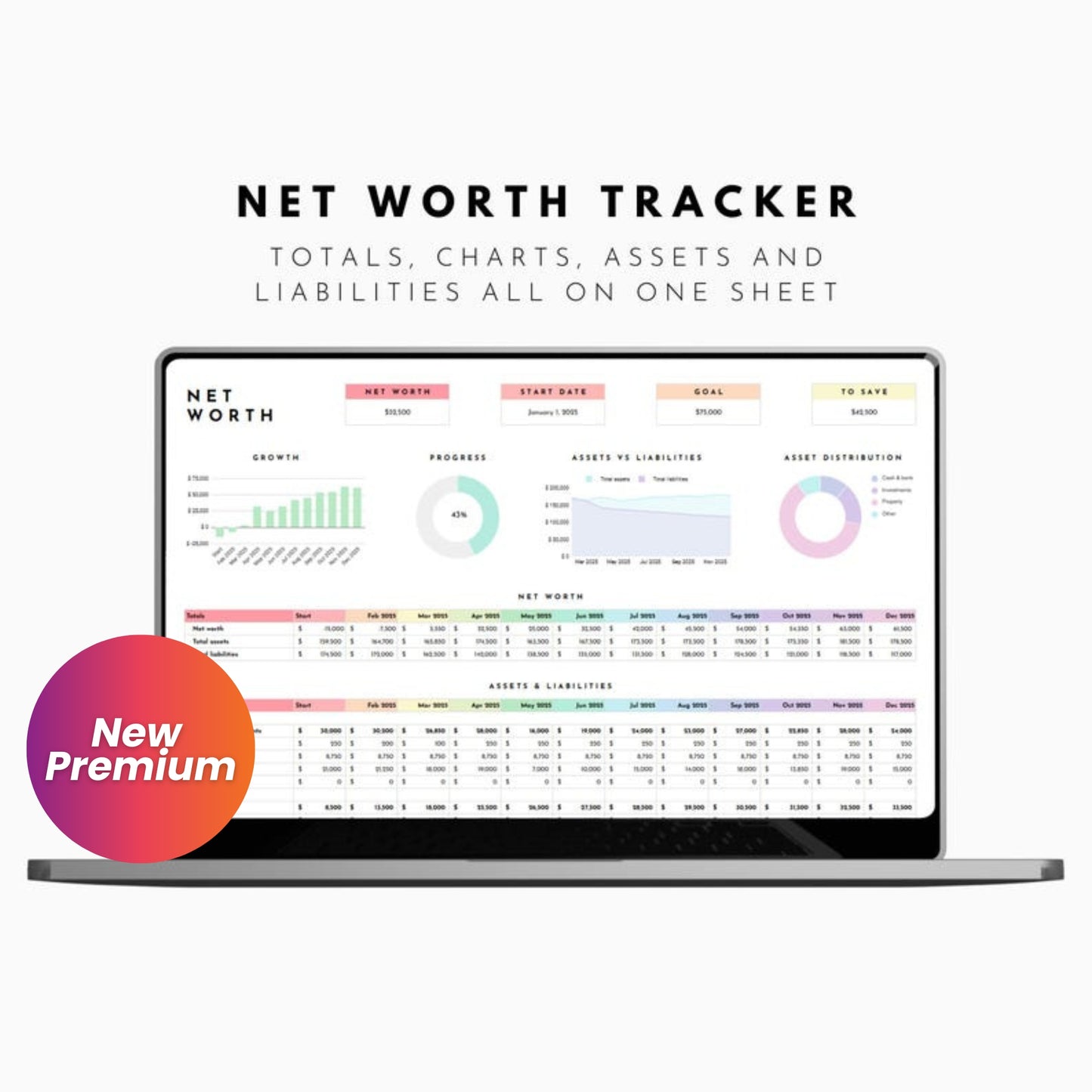 Personal Finance Spreadsheet Bundle | Google Sheets Templates for Budgeting, Savings, Debt Payoff & Net Worth Tracking
