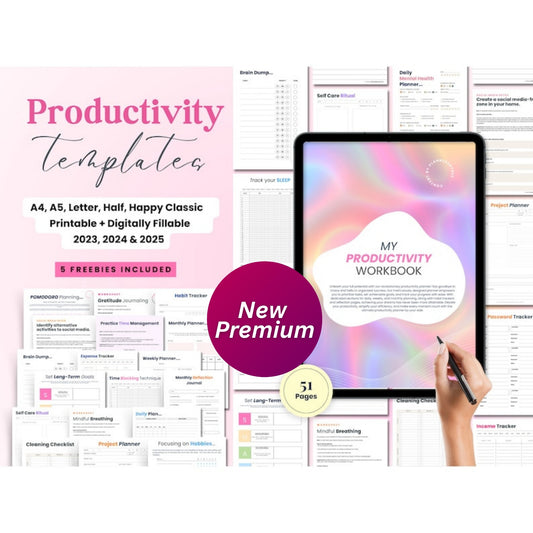 2025 Daily Productivity & Goal Planner | ADHD Schedule, Finance & Self-Care Organizer | Printable & Digital Download