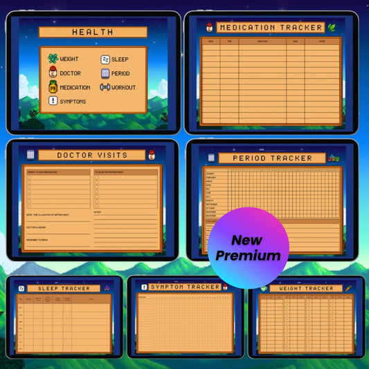 Stardew Valley Digital Life Planner – GoodNotes & Notability | Cute Kawaii Organizer with Mood, Finance, Habit Tracker | Monthly Weekly Daily Hourly