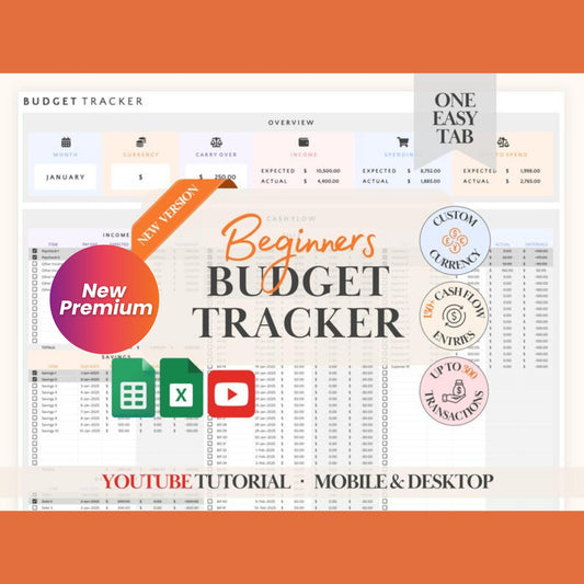 Paycheck Budget Tracker Google Sheets & Excel | Weekly Paycheck Planner | Income & Expense Tracker | Bill Calendar | Debt Tracker