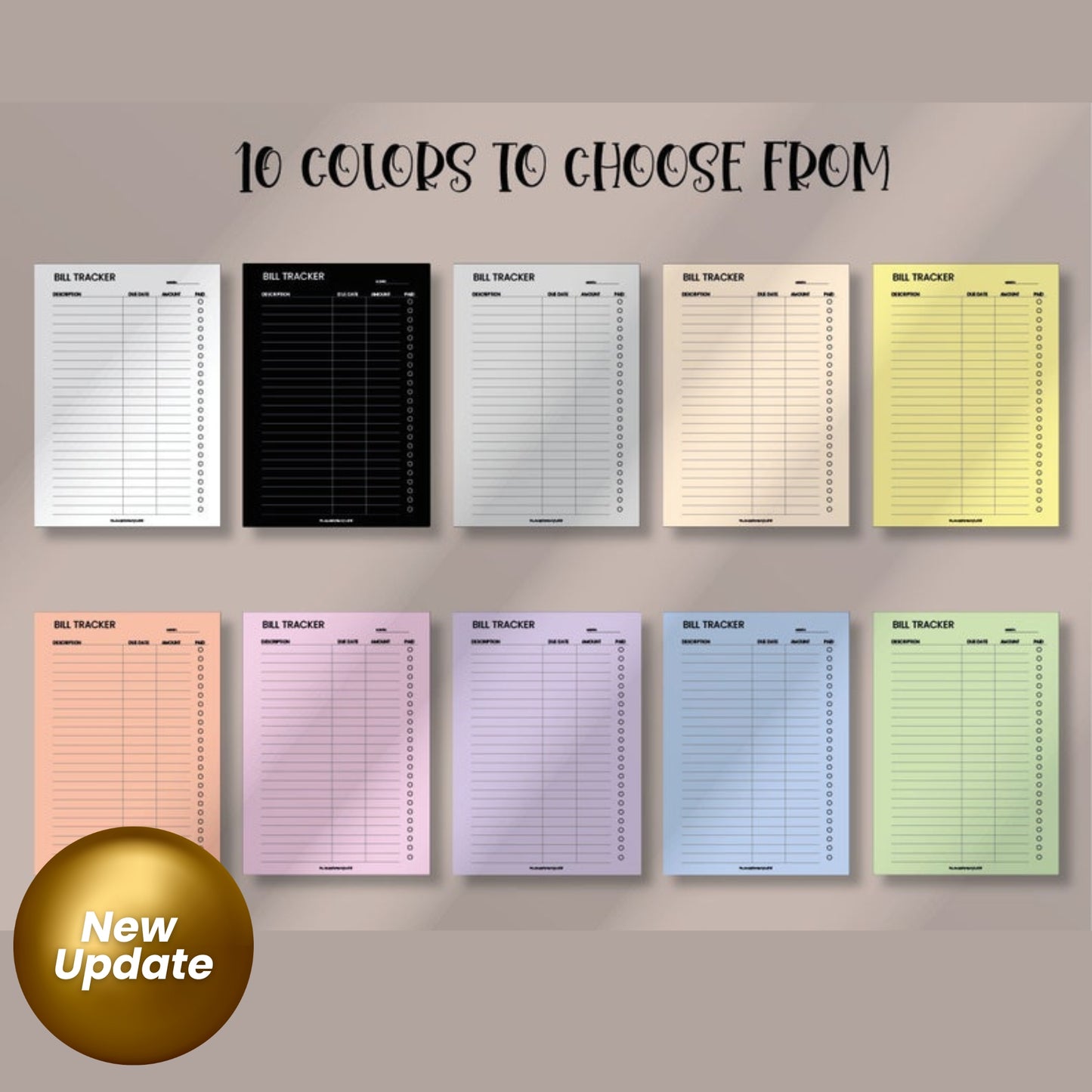 Monthly Bill Tracker | Bill Payment Checklist | Bill Organizer PDF | Finance Planner for iPad & Tablet | Goodnotes & Notability Compatible | Instant Download