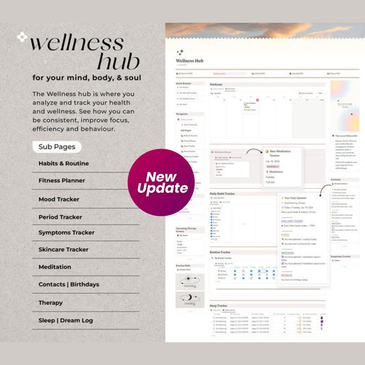 Notion Advanced Life Planner | ADHD Adult Digital Planner | That Girl Aesthetic Notion Template | Second Brain 2.0 | 2025 Productivity Dashboard
