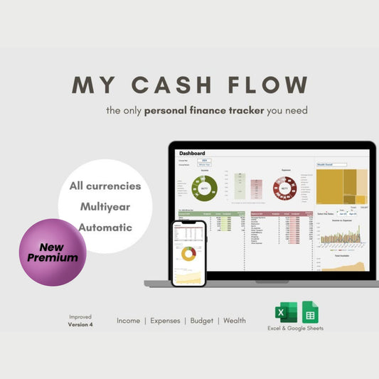 MY CASH FLOW | Excel + Google Sheets | Personal Finance Tracker | Monthly & Annual Budget Spreadsheet