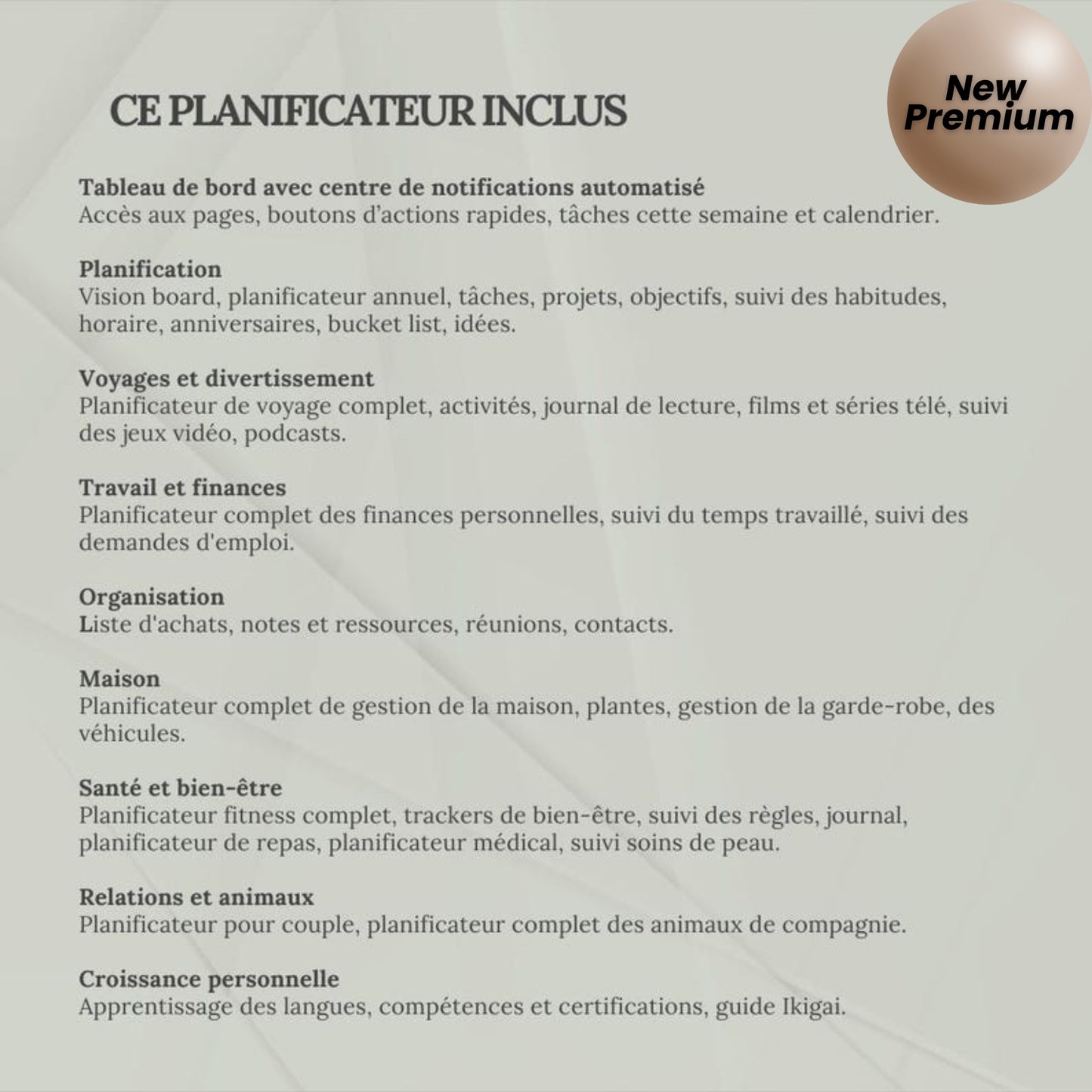 Ultimate Notion Life Planner Template | Personal Dashboard | Second Brain | All-in-One Digital Notion Planner (French)