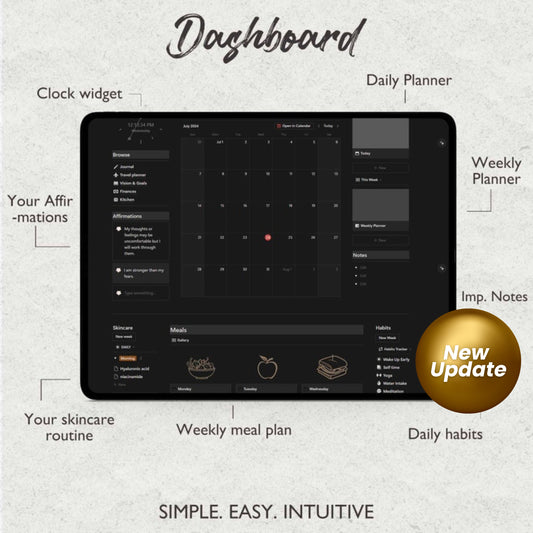 2025 Notion Life Planner | All-In-One Aesthetic Dashboard | Minimal & Simple Notion Template