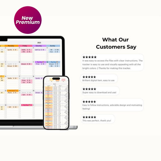 Bill Tracker Google Sheets | Monthly Calendar | Weekly Budget Spreadsheet | Financial Planner | Invoice Template | To Do List