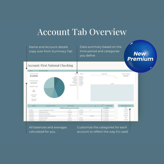 Bank Account Checkbook Register – Google Sheets & Excel Digital Expense Tracker | Personal Finance Log & Budget Planner Template