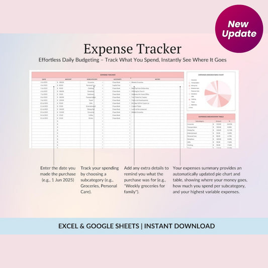 Budget By Paycheck Google Sheets & Excel Spreadsheet | Monthly Paycheck Budget | Simple Budget Planner | Expense Tracker | Financial Organizer