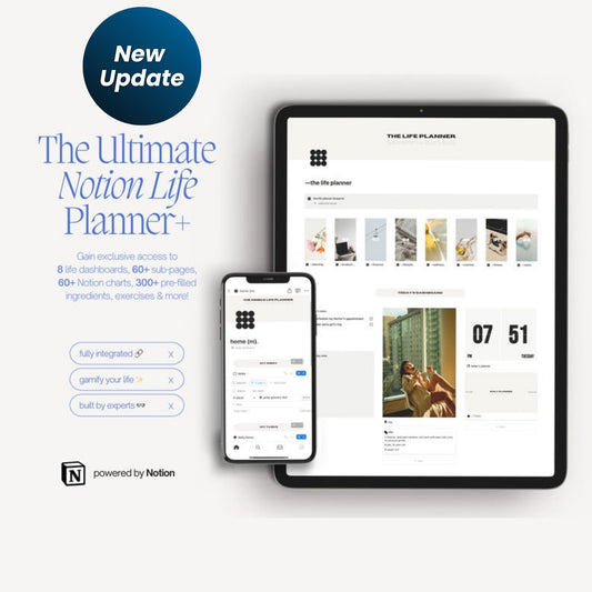 Ultimate Notion Life Planner+ (With Charts) | All-in-One Notion Dashboard | Aesthetic & ADHD-Friendly Digital Planner