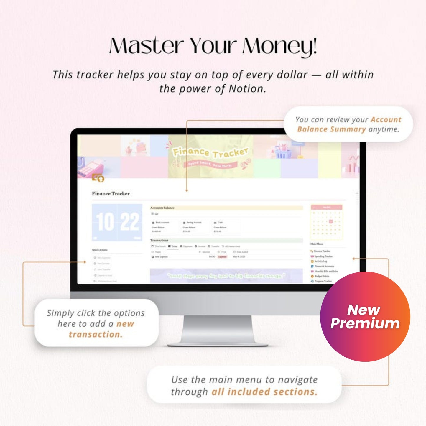 Personal Finance Notion Template | Budget Tracker & Expense Log | All-in-One Financial Planning Dashboard