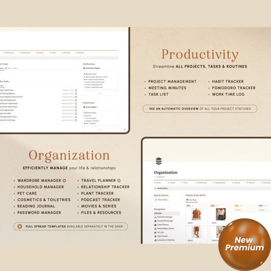 Notion Life Planner Template – All-in-One Dashboard | Minimal Notion Calendar | ADHD-Friendly & Aesthetic Digital Organizer