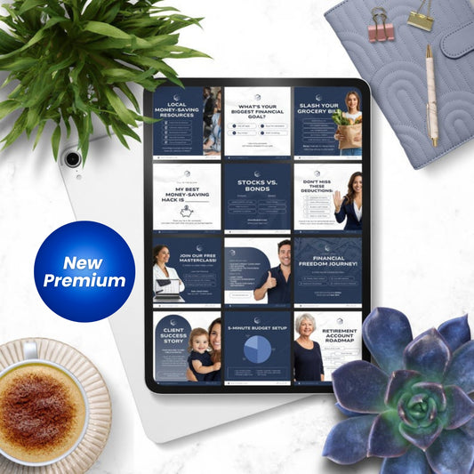 Financial Coach Instagram Templates | 30 Editable Social Media Posts for Finance Branding & Business Growth