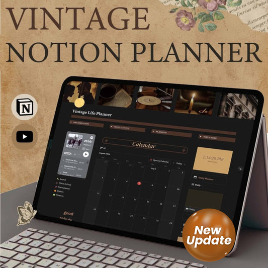 Ultimate Notion Life Planner | Vintage Aesthetic Notion Dashboard | All-in-One Notion Template