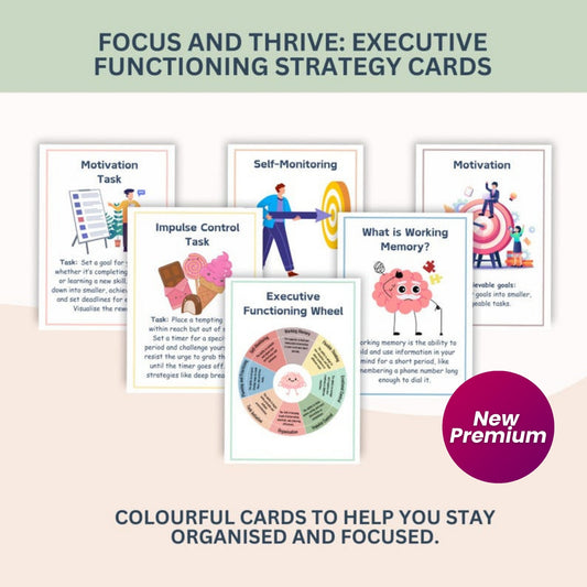 ADHD Executive Functioning Bundle | 400+ Pages Therapy Worksheets & 120 Cards | Coping Skills, Time Management, Emotional Regulation | Teens & Adults