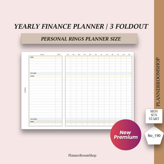 Family Budget Printable Planner | Finance Tracker Template | ADHD-Friendly Budget Inserts | Bill Organizer | Undated Savings Planner (190 Inserts)