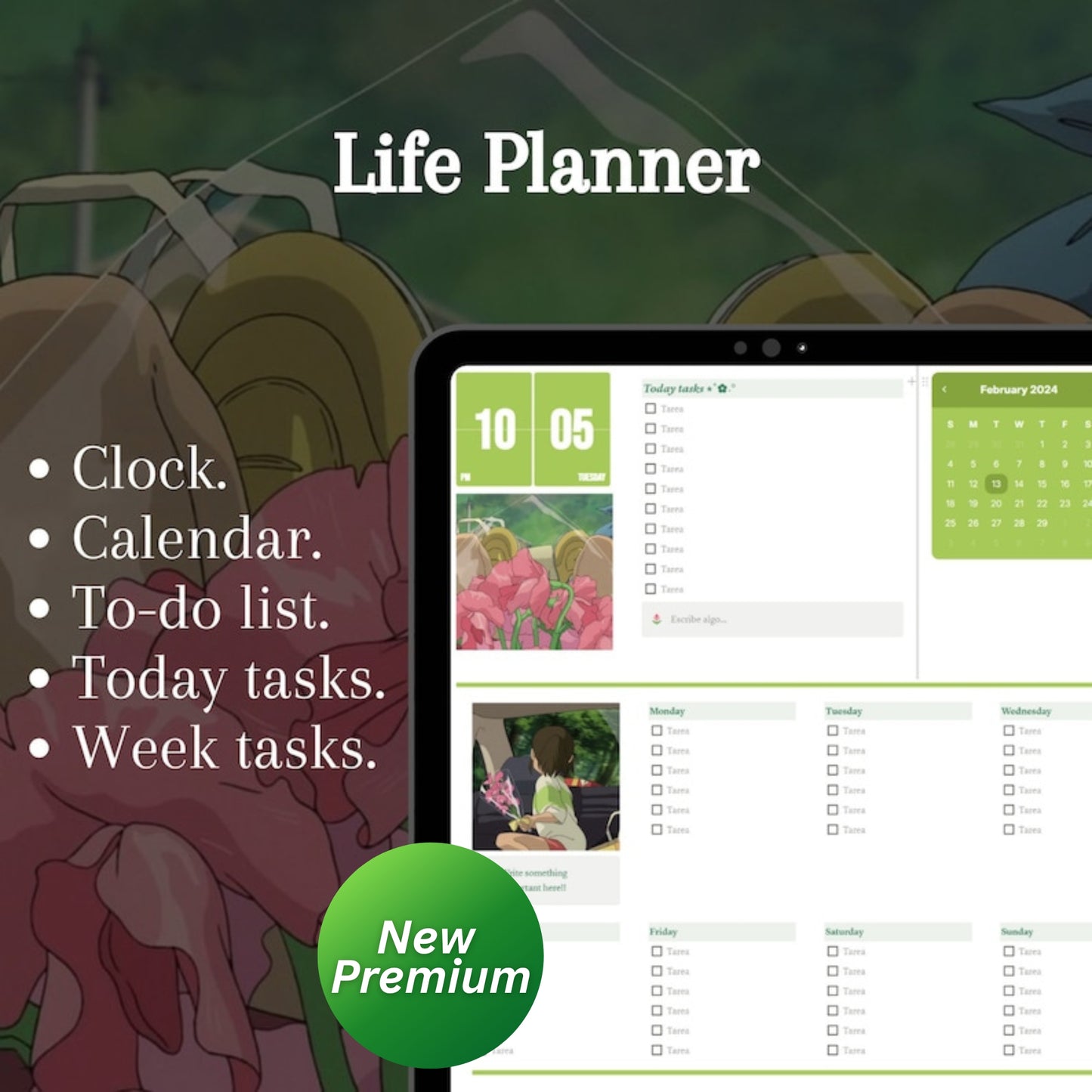 Studio Ghibli Aesthetic Notion Life Planner 2024 – Anime Themed Digital Personal Planner Template