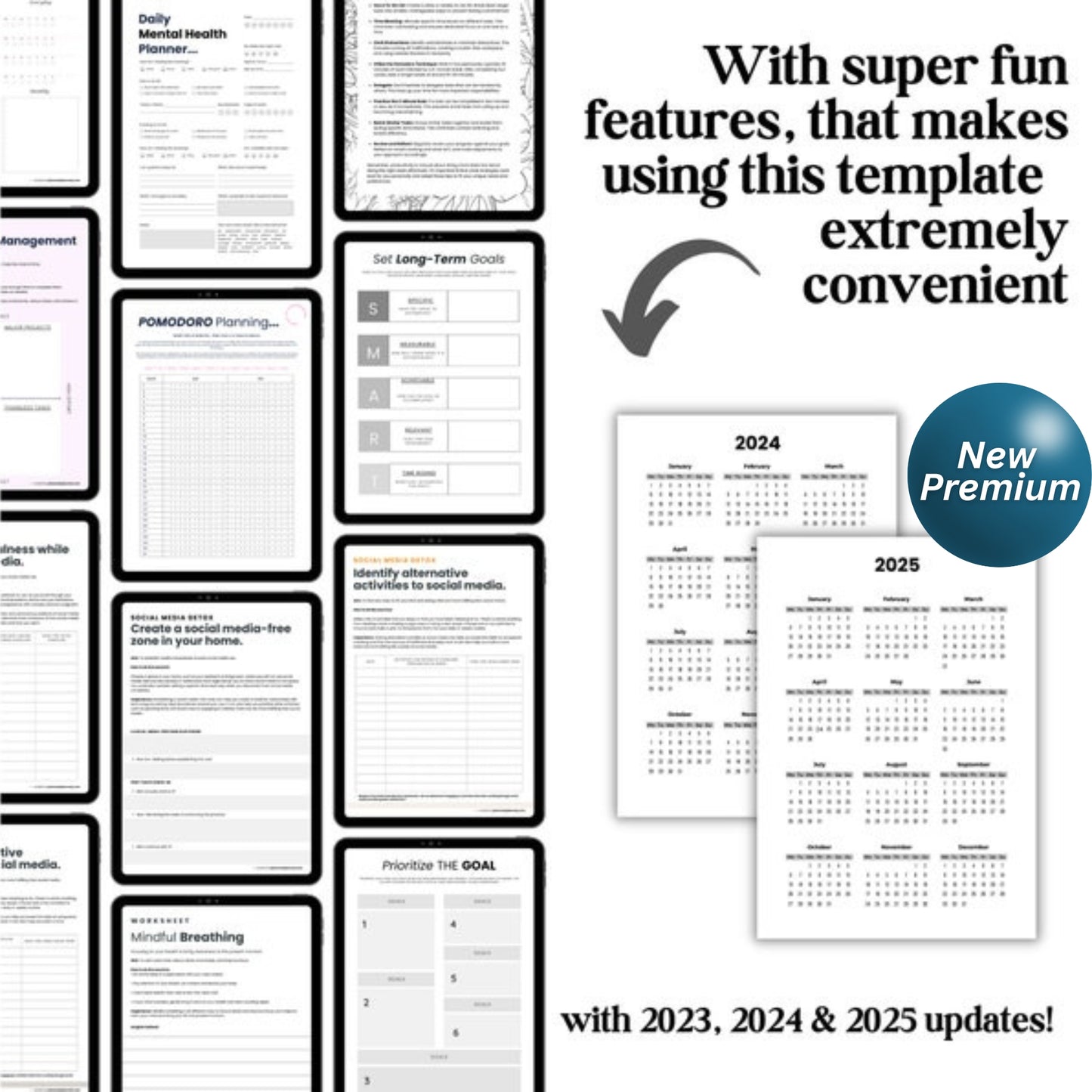 2025 Daily Productivity Planner | Printable & Digital PDF | Goal Setter, Finance Tracker, Life Organizer, ADHD-Friendly Schedule