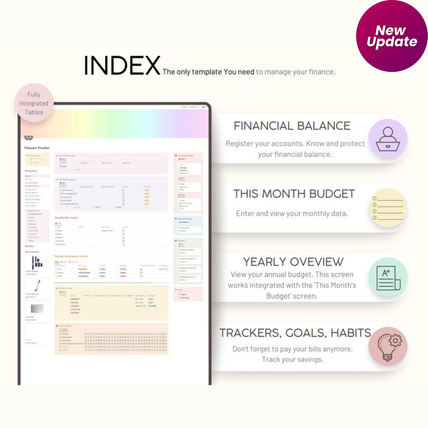 Notion Template Personal Finance Tracker | Budget, Income & Expense Tracker | Notion Finance Planner | Digital Download