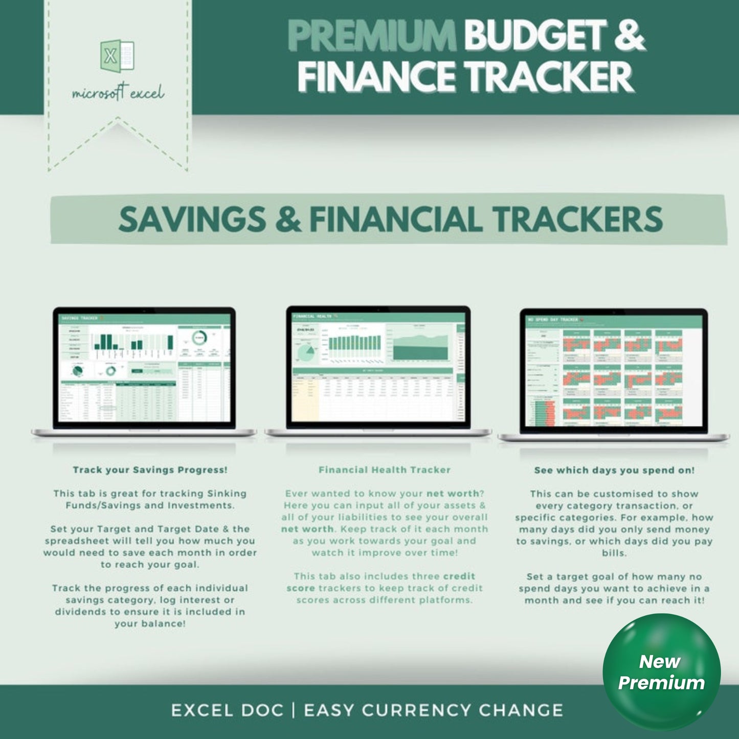 Excel Premium Budget & Finance Tracker | Monthly & Annual Budget Spreadsheet | Savings, Debt & Finance Organizer