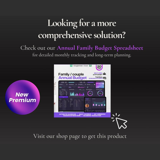 Simple Budget Planner Spreadsheet | Income & Expense Tracker | Google Sheets & Excel | Dashboard, Savings & Debt Tracker
