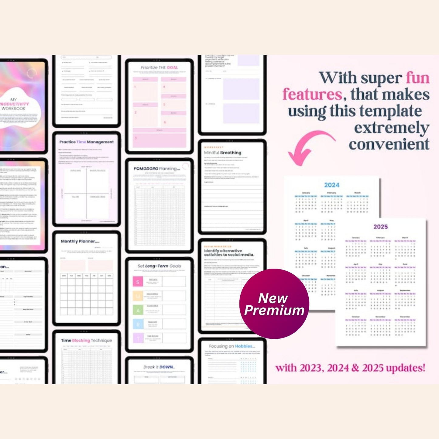 2025 Daily Productivity & Goal Planner | ADHD Schedule, Finance & Self-Care Organizer | Printable & Digital Download
