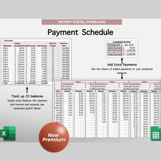 Annual Budget Google Sheets & Excel Spreadsheet | Monthly, Weekly, Biweekly Paycheck Budget Planner, Debt Tracker, Budgeting Bundle