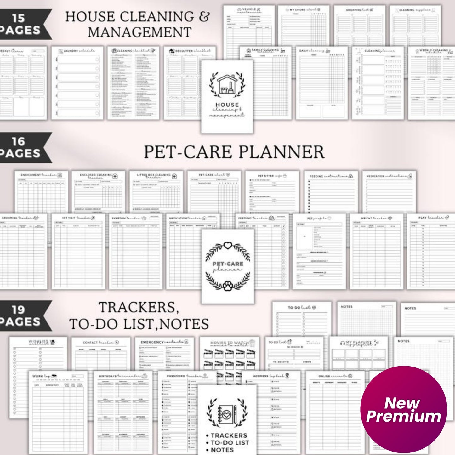Mega ADHD Life Planner Bundle 2025 | 15-in-1 Printable A4 A5 Inserts | Productivity, Wellness, Goal, Budget & More | 300+ Pages