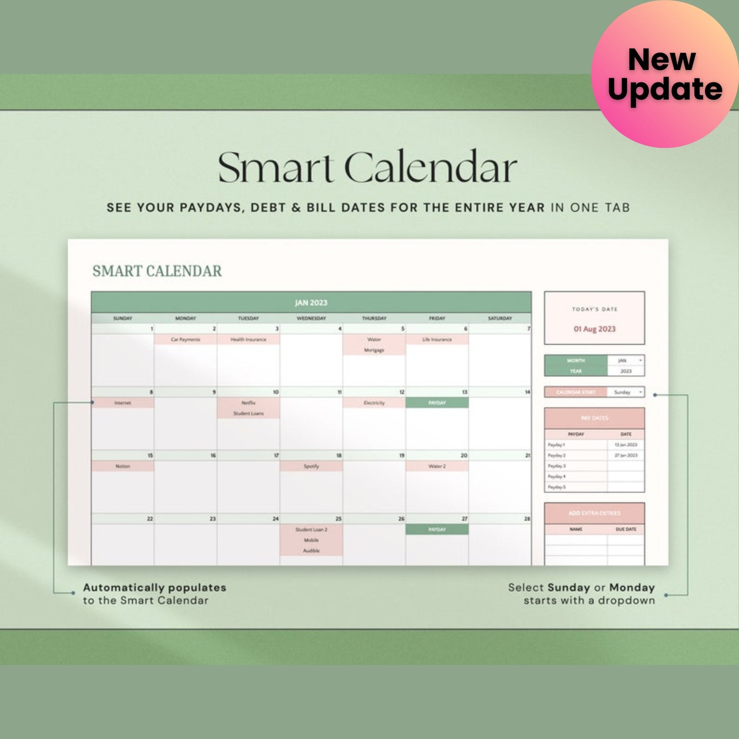 Annual Budget Spreadsheet | Excel & Google Sheets Monthly + Yearly Budget Planner | Personal Finance Tracker Template