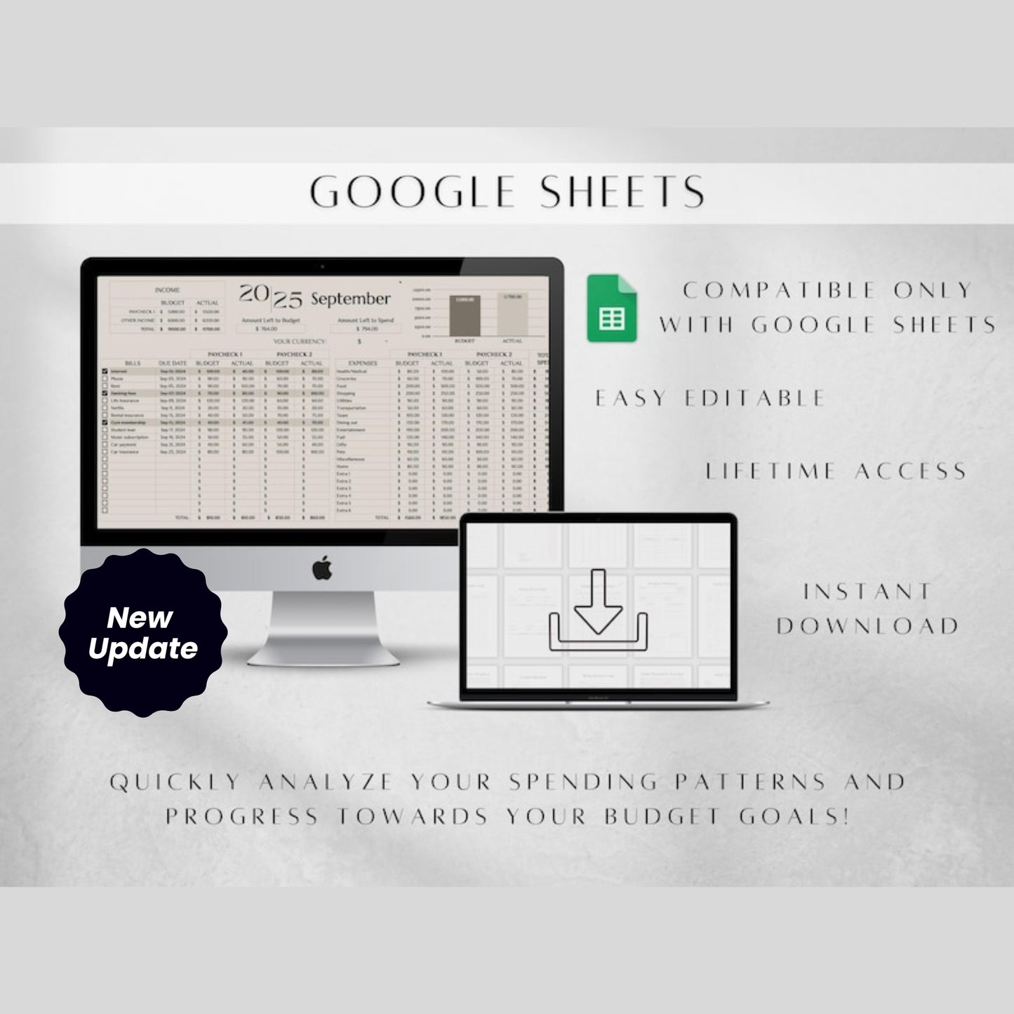 Paycheck Budget Spreadsheet | Biweekly & Weekly Budget Template | Google Sheets Budget Planner | Bill Tracker 2024-2025
