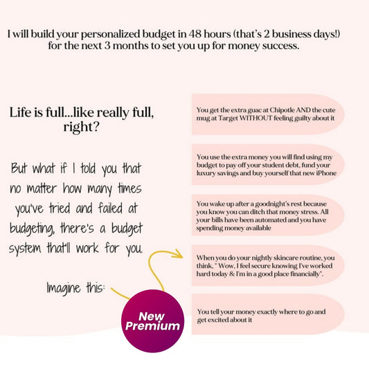 Personalized Custom Budget | 3-Month Budget Plan with Paycheck Schedules, ADHD-Friendly Goals & Savings Tracker