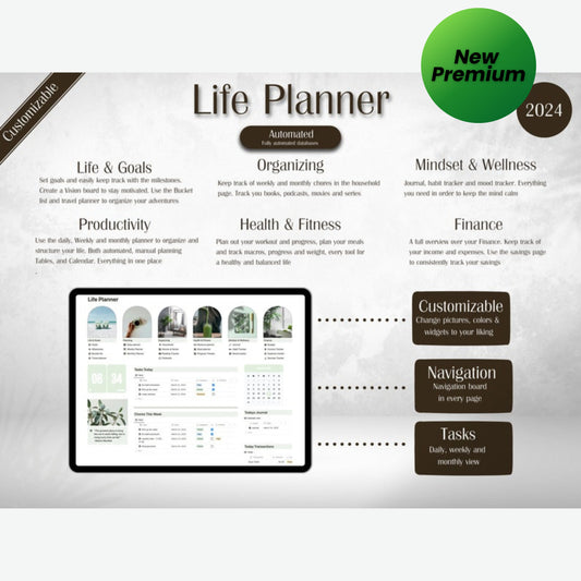 Ultimate Notion Life Planner | Aesthetic All-In-One Notion Template | ADHD-Friendly Digital Notion Planner