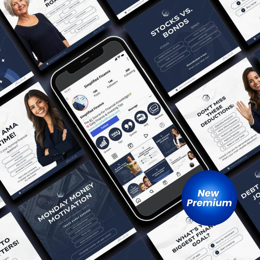 Financial Coach Instagram Templates | 30 Editable Social Media Posts for Finance Branding & Business Growth