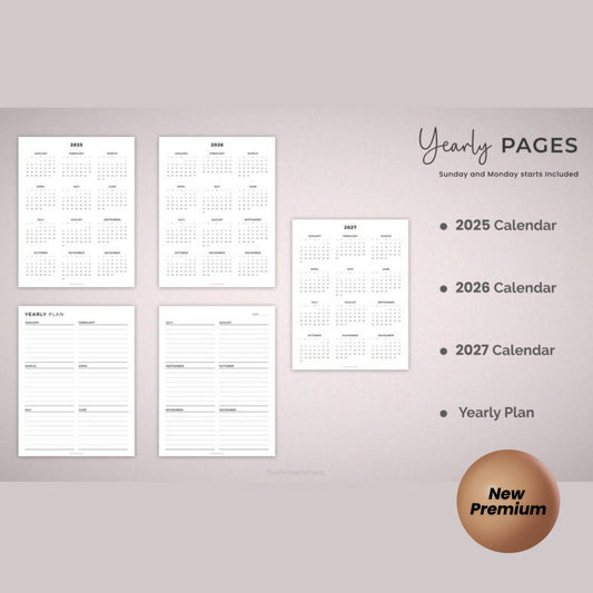 Personal Planner Printable Bundle – Daily, Weekly, Monthly Planners | Goal Setting, Health, Finance, Productivity | 5 Sizes | POMODORO + Year Calendar
