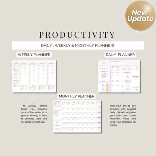 All-in-One Life Planner Google Sheets – Digital Productivity Planner, Budget Tracker, Habit Tracker, To-Do List & Calendar Organizer