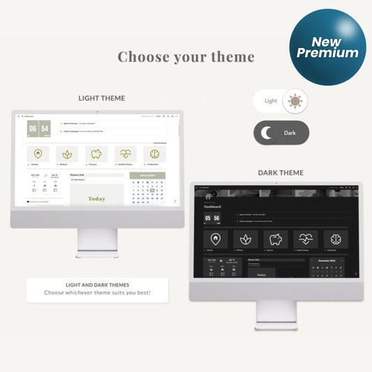 The Ultimate Notion Life Planner – Digital Notion Template with Light & Dark Themes, Aesthetic Dashboard, Daily Weekly Monthly Pages
