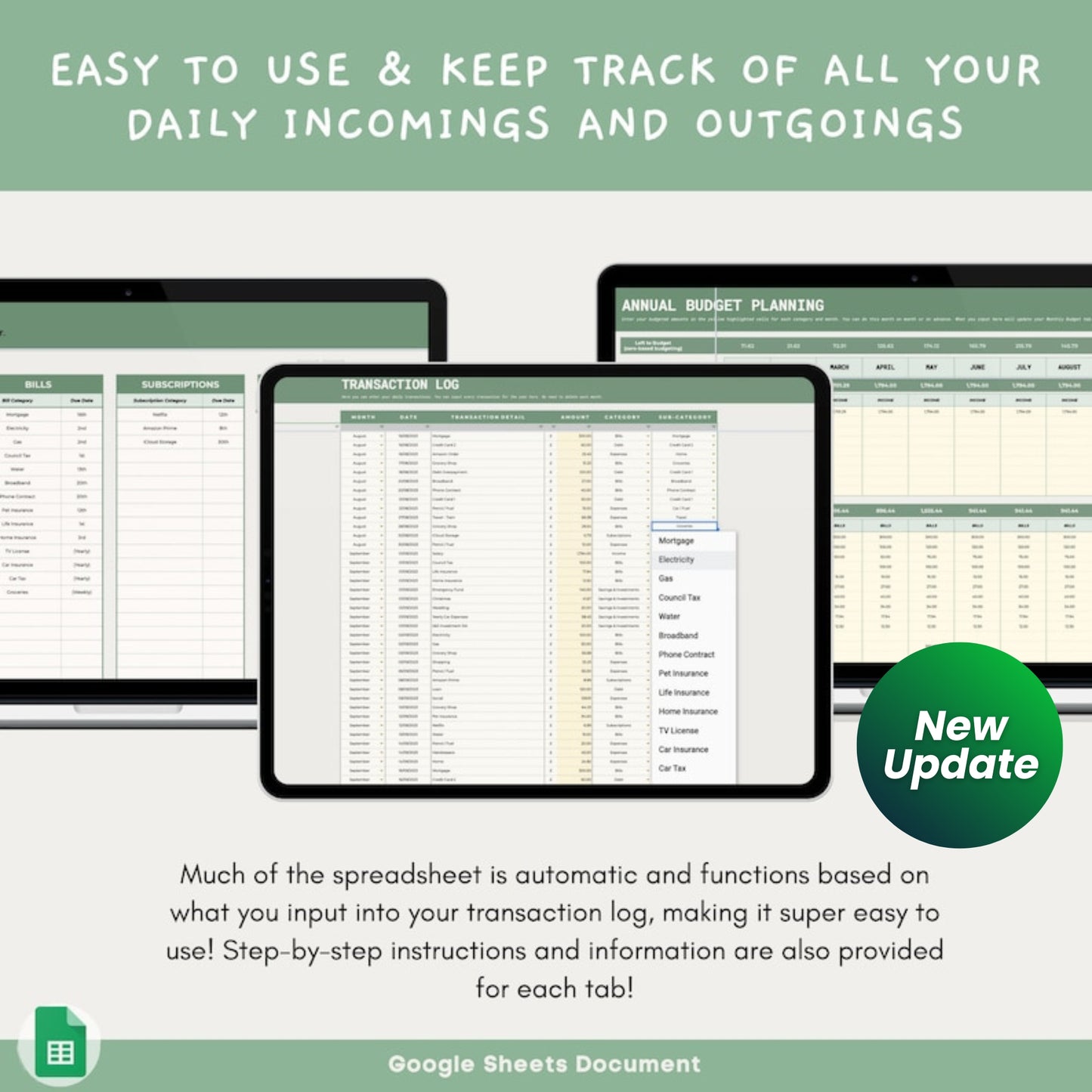 Ultimate Budget & Finance Tracker | Google Sheets Budget Spreadsheet | Savings, Debt & Expense Planner
