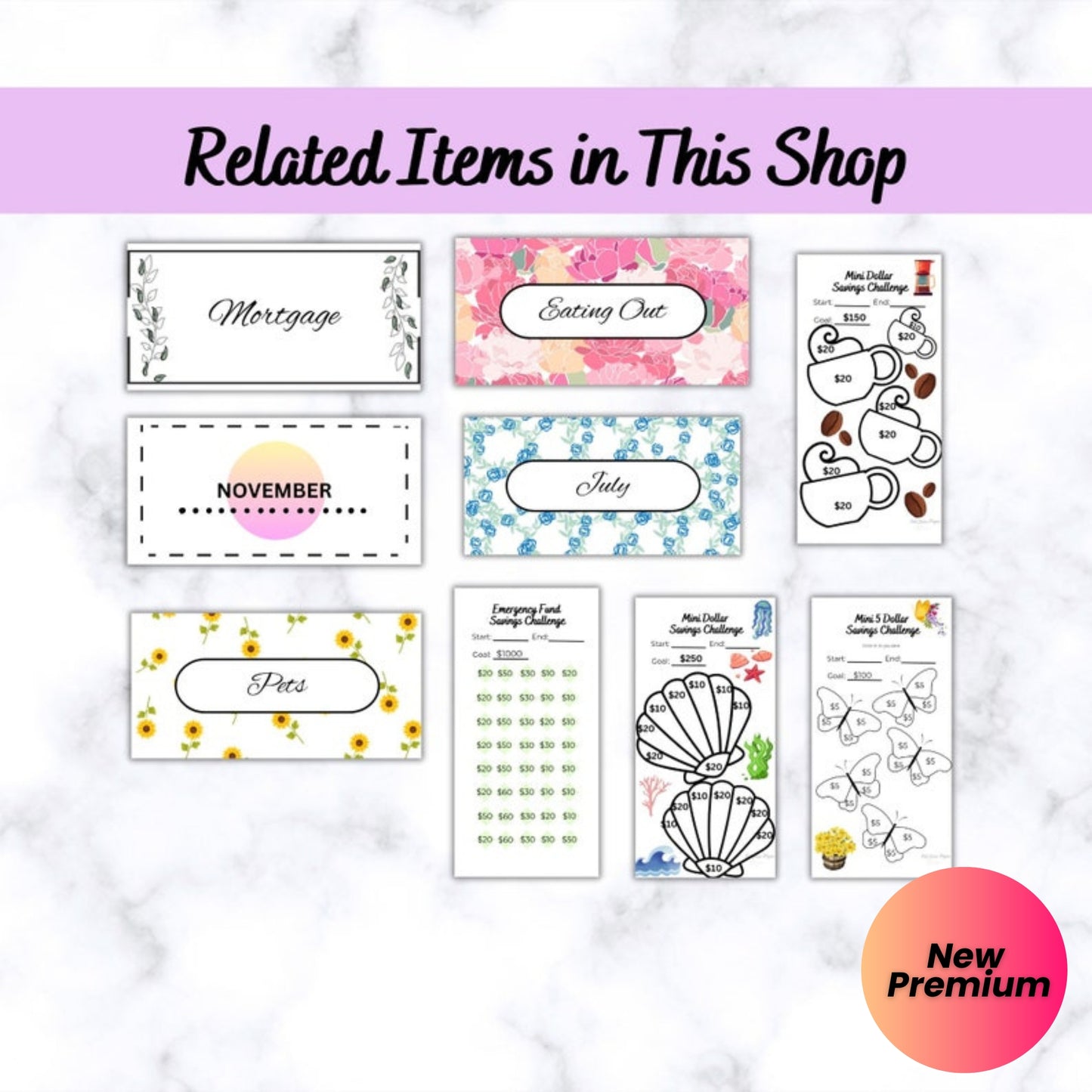 Mini Budget Challenge | ADHD Friendly Savings Goal Tracker | A6 Cash Envelope Inserts | Sinking Fund Tracker | Budget Binder Printables | Digital Download