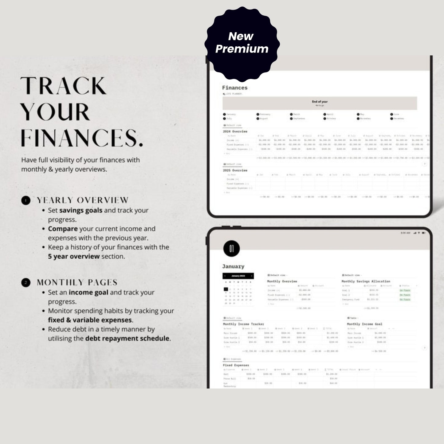 Notion Life Planner Template – All-in-One Dashboard for Fitness, Nutrition, Finance & Routines